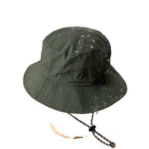 DATOU Hat Manufacturer nylon golf Boonie fisherman foldable bucket hat WaterProof Sun Protection Wide Brim Bucket with String