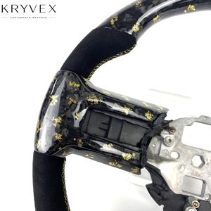 Kryvex pour Ford Mustang GT 2015-2023, volant de direction en <span class=keywords><strong>fibre</strong></span> de carbone véritable, design vibrant, personnalisé Shelby, nouvelle conception - Product Image 4