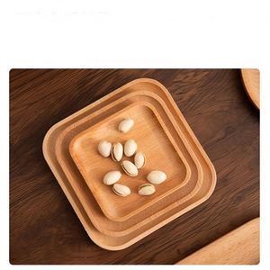 Manufacture Beech Modern Square Solid Wooden Tray for Party Use-Tea Tray Dried Fruit Dessert Food - Product Image 4