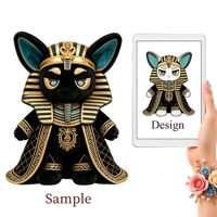 WEIMEI Peluche personnalisée Anubis style Égypte ancienne, tissu en peluche doux de qualité supérieure, broderie dorée complexe, logo personnalisé