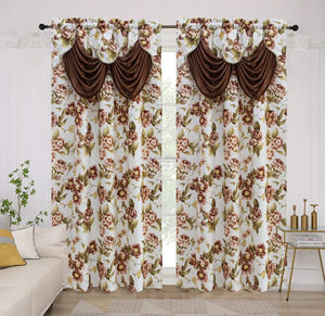 Жаккардовые шторы для девочек, спальни, гостиной, черные оконные панели, занавески для гостиной с цветочным принтом - Product Image 2