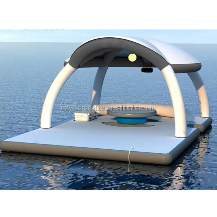 Guangzhou raft dock air mat jet ski platform pontile gonfiabile galleggiante con isola galleggiante per tenda da tetto