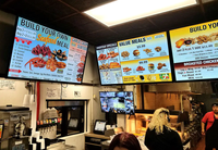 Écrans de Menus Numériques VETO Fixés au Mur, Affichage Publicitaire LCD, Signalisation Numérique Android Écran FHD pour Restaurants et Magasins de Détail