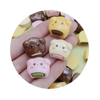 Résine, motifs de dessin animé, biscuits, décoration alimentaire kawaii, breloques mignonnes, cabochons plats en résine pour loisirs créatifs, scrapbooking, embellissement