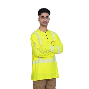 Người đàn ông của khả năng hiển thị cao làm việc Áo sơ mi Polyester Áo sơ mi với sọc phản quang huỳnh quang và nhiệt các tính năng - Product Image 3