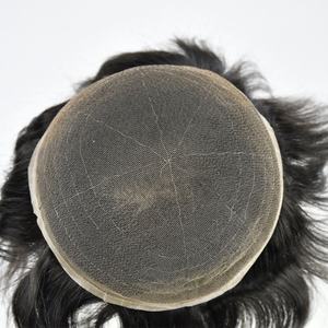 Perruque complète en dentelle pour homme avec base en soie, système de remplacement capillaire en cheveux indiens Remy, perruques de haute qualité, couleur et longueur personnalisables - Product Image 6