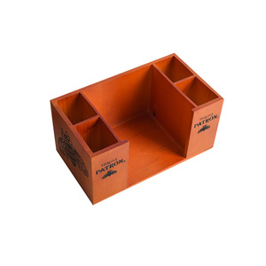 Wooden Pen Holder Square <b>Solid</b> <b>Wood</b> Uv Printing Student Office <b>Desk</b> Organizer Storage Box Simple Design - Product Image 5