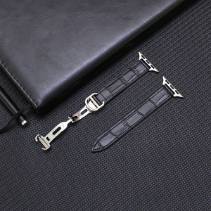 Bracelet de <span class=keywords><strong>montre</strong></span> de luxe pour Iwatch Series 10, bracelet en cuir véritable 40mm 42mm 49mm, 14mm - Product Image 6