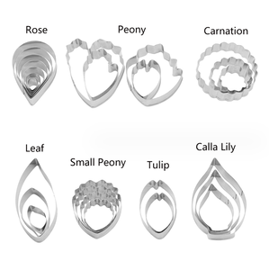 Vente chaude bricolage 26 pièces/ensemble <span class=keywords><strong>pivoine</strong></span> Fondant Cutter moule Fondant Rose acier inoxydable moule à biscuits - Product Image 4