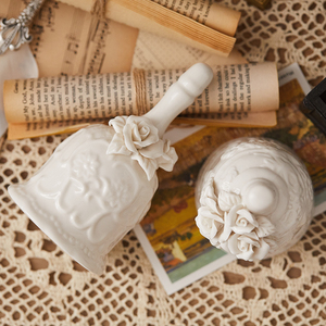 2025 Vintage elegante campana de mano de cerámica ecológica estilo Rococó Francés decoración del hogar para restaurante Bar mostrador <span class=keywords><strong>Café</strong></span> llamada de mesa - Product Image 4