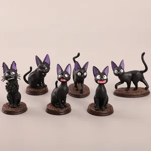 6 buah/set Kiki layanan pengiriman hewan kucing Jiji gambar lanskap mikro taman Dekorasi pot figur aksi mainan