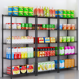 الأكثر مبيعًا 4/ 5 طبقات رف تخزين للمطبخ من الكربون المقاوم للصدأ معدن رفوف المواد الخام رف تخزين صلب - Product Image 3
