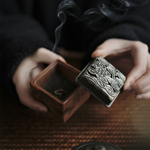 Shoushan Stone Incense Burner Hand Carved With <b>Tin</b> Lid For Tea Ceremony And Religious Use - Product Image 4