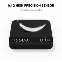 Balance alimentaire de cuisine de haute qualité avec plateforme en verre de 2 kg, base en ABS, affichage LED, piles USB, balance à café