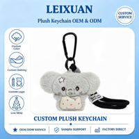 Porte-clés en peluche éléphant gris mignon avec broderie étoile et ventre à pois, pendentif doux en forme de poupée, avec mousqueton noir et cordon pour sac à dos
