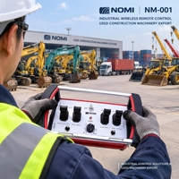 Télécommande sans fil industrielle NOMI NM-001 en stock avec 4 joysticks et portée de 225 m