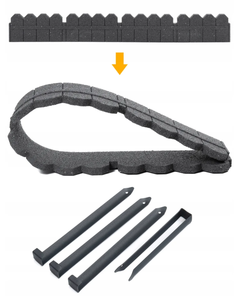 Bordo per Prato in Gomma Resistente con Alta Elasticità e Recinzione Grigia - Product Image 4