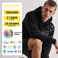 Vente en gros de sweats à capuche épais sans cordon de serrage, impression numérique personnalisée du logo, en tissu French Terry, surdimensionnés pour hommes