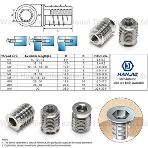 Tuerca de inserción hexagonal de acero inoxidable SS303 M6 M8 para madera dura - Product Image 4
