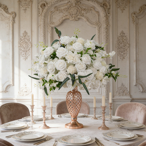 DKB Wholesale Artificial Flower Arrangement White Flower Ball for Wedding Event Table Centerpiece Decoration - Product Image 1