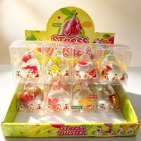 Nouvel ensemble de 12 jouets souple en forme de poire en cristal translucide, rempli de fruits, à rebond lent, jouet à presser, présenté en boîte de présentation
