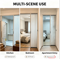 Porte accordéon moderne en PVC, installation sans perçage, étanche, pliante, coulissante, cloison intérieure pour salle de bain, cuisine, séparateur de pièce