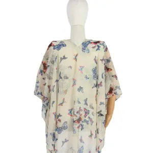 De Nieuwe Print Cape Sjaal Kan Worden Aangepast Met Vlindervleugels Volwassen Vrouwen Chiffon Beach Shawl