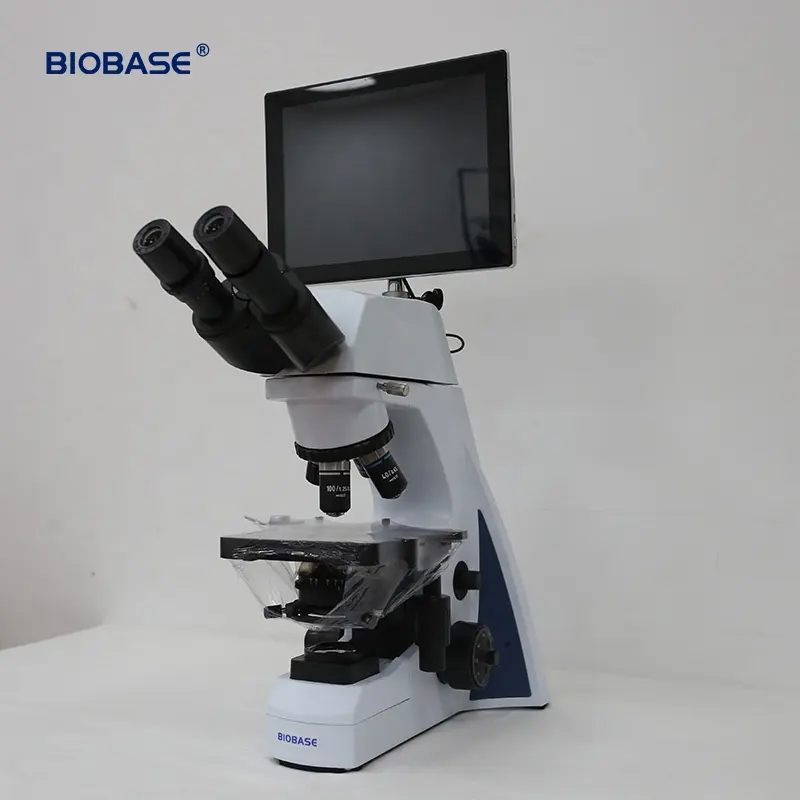 BIOBASE LCD מסך תצוגת מעבדה דיגיטלי ביולוגי מיקרוסקופ Trinocular המשקפת מיקרוסקופ