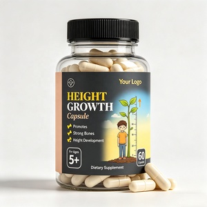 Compléments alimentaires en capsules pour la croissance en hauteur OEM, pour grandir avec du calcium, de la <span class=keywords><strong>vitamine</strong></span> D3, K2, spiruline, L-arginine, L-glutamine - Product Image 1