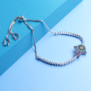 Collier Tennis de table oeil du diable, amulette Talisman plaqué or argent réglable, kiga/bracelet bleu œil argent 2020 - Product Image 3