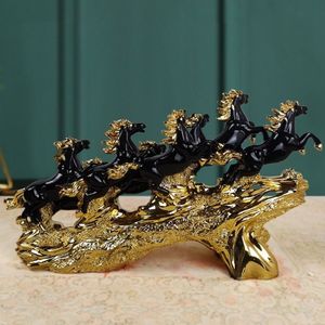 Figuras Decorativas de <span class=keywords><strong>Ocho</strong></span> Caballos para el Hogar, Sala de Estar, Mueble de <span class=keywords><strong>TV</strong></span>, Adorno de Escritorio para Atraer <span class=keywords><strong>la</strong></span> Fortuna, Artesanía Elegante - Product Image 5
