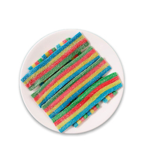 Halal Fruity Sour Belts Candy Gummy Candy Sweets Embalaje personalizado Disponible Fun Toy Candy