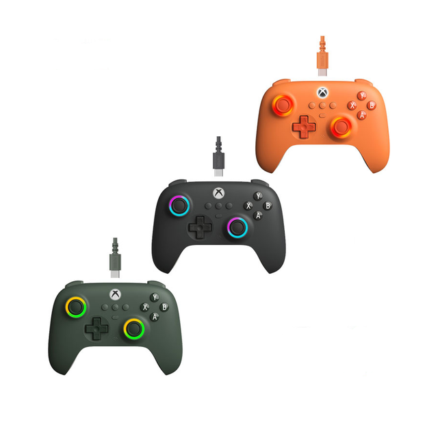 8BitDo Ultimate C Wired Controller for Xbx Hall Joysticks RGB Lighting Fire Ring for Xbx Series X|S Xbx One Windows 10/11