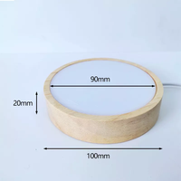 Yuanwen – support en bois LED, lampe d'affichage, tasse solide, bouteille en verre, cadre en cristal, lampe ronde de 100mm, vente en gros