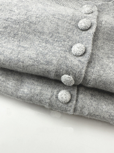 Cardigan corto in lana Merino lavorato a <span class=keywords><strong>maglia</strong></span> grigio anni 120 con bottoni da <span class=keywords><strong>donna</strong></span> a vita alta maglione corto ampio lavorato a <span class=keywords><strong>maglia</strong></span> da <span class=keywords><strong>donna</strong></span> - Product Image 3