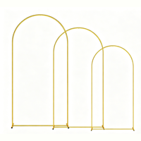 Arche de mariage en métal doré, support de toile de fond, ensemble de 3 pièces, décoration événementielle