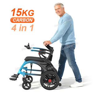 2026 Vente Chaude 15kg Fauteuil Roulant Électrique Ultra Léger Carbone Rollator 4-en-1 Double Batterie Commande Arrière 360 ° - Product Image 2