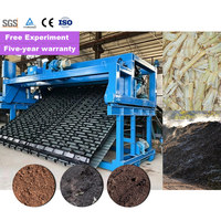 Retourneur de compost de type chaîne à plaques, haute productivité, profondeur 1,5 m, pour boues de biogaz et déchets