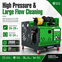 Machine professionnelle de débouchage de canalisations à essence à double cylindre avec équipement de nettoyage des égouts intégré de 132 GALLONS