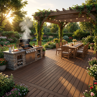 Revêtement de sol WPC imperméable personnalisé pour extérieur, planches rigides WPC avec couche d'usure AC3, revêtement de sol WPC résidentiel pour jardin
