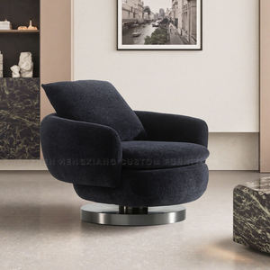 Girevole Hotel di lusso singolo divano sedia girevole in tessuto per il tempo libero poltrona per ufficio soggiorno vendita diretta della fabbrica grande arredamento - Product Image 6