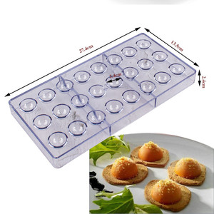 Offre Spéciale 24 Polycarbonate Chocolat Bonbons Moule Semi-sphère PP <span class=keywords><strong>Grille</strong></span> Gâteau Outils Cuisson Gâteau Moule Silicone De Qualité Alimentaire Rond - Product Image 3