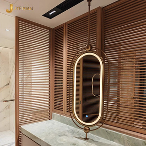 Espejo de Pared Moderno C414 de Acero Inoxidable de Lujo con Acabado en Latón Antiguo, Espejo Decorativo con Marco Dorado e Iluminación LED para Baño - Product Image 6