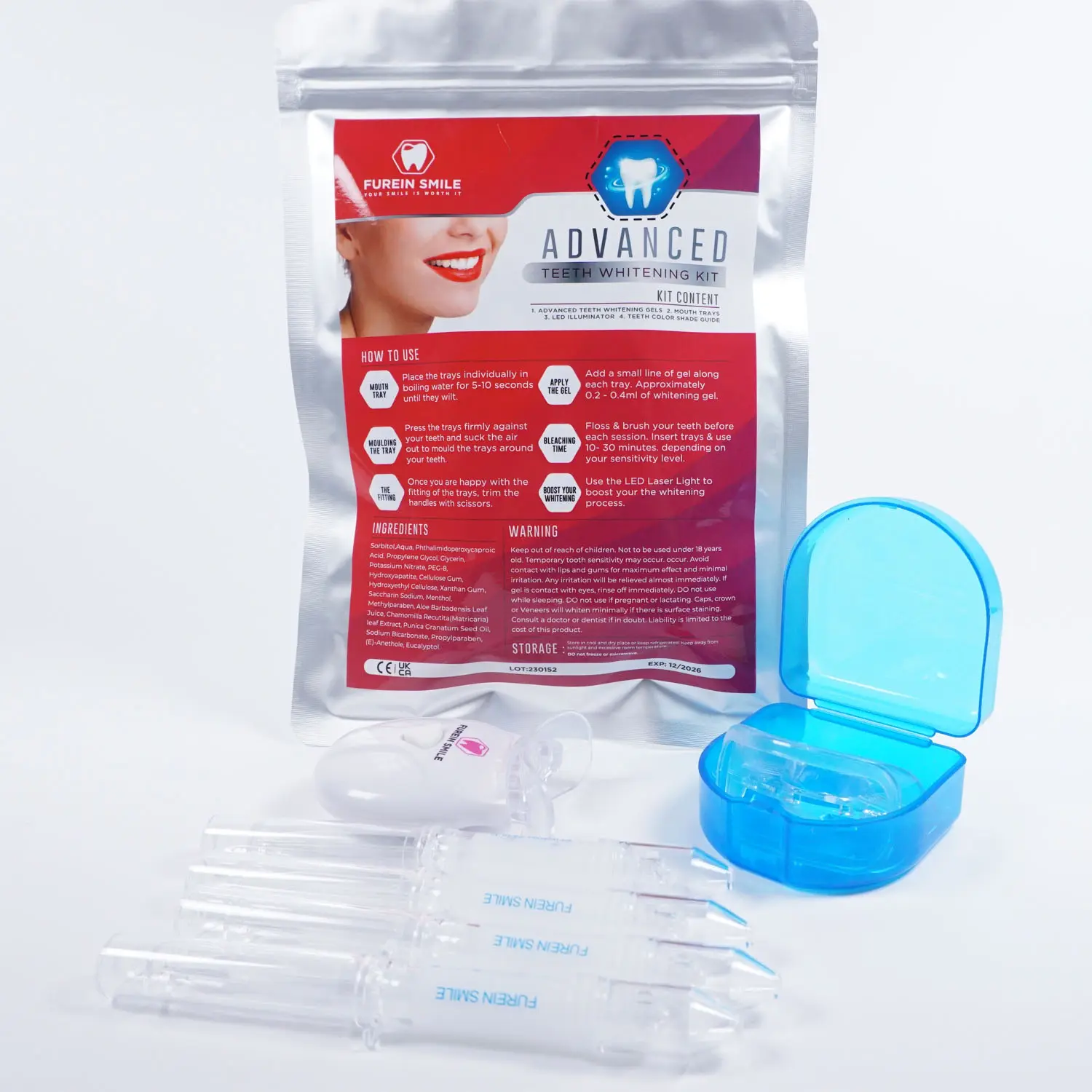 Home Use Mini Cold Blue Light Low Sensitive Teeth Whitening Led Kit