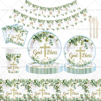 Assiettes DAMAI God Bless, vaisselle en papier, baptême, première communion, baptême, baby shower, ensemble de vaisselle jetable