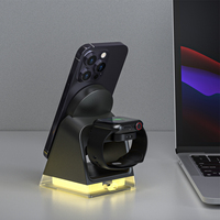 Nouveautés 2025, chargeur sans fil magnétique pliable 3 en 1 tendance avec lampe et support, station multifonctionnelle