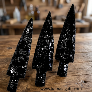 Punta de Flecha de Piedra Preciosa Negra de 8 Pulgadas, Hecha a Mano, Tallada, Imitación Antigua, Forma Coleccionable de Arte - Product Image 6
