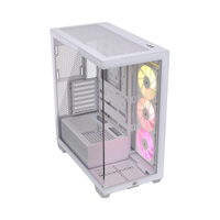 Boîtier PC ATX Mid Tower CO-RSAIR 3500X ARGB avec verre trempé panoramique, compatibilité carte mère à connexion inversée, 3 ventilateurs RS120 en stock