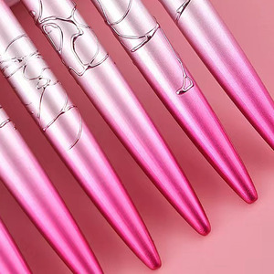 Pink Metal Handle 6mm 9mm 12mm Gel Nail Brush <b>Set</b> with Cap Premium PBT Liner French Tip Manicure Salon Nail Art <b>Paint</b> Brushes - Product Image 4