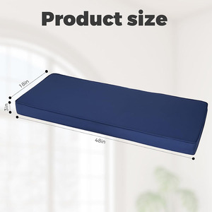 7618 Wasserdichtes, licht beständiges, dickes Sitzkissen für den Außenbereich Weiche Sitzpolster mit Krawatten für Terrassen-Sitzkissen in Rechteckform - Product Image 4
